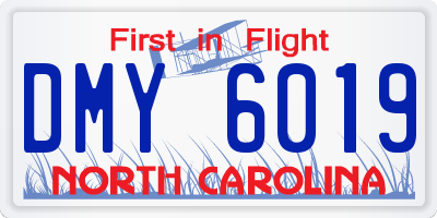 NC license plate DMY6019