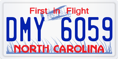 NC license plate DMY6059