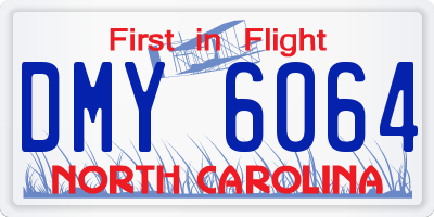 NC license plate DMY6064