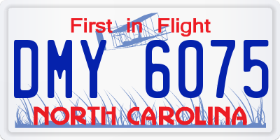 NC license plate DMY6075
