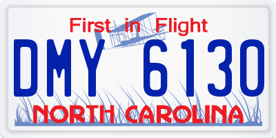 NC license plate DMY6130