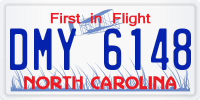 NC license plate DMY6148