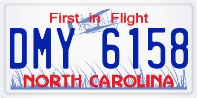 NC license plate DMY6158