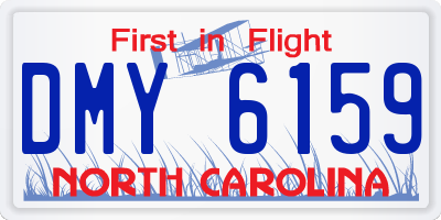 NC license plate DMY6159