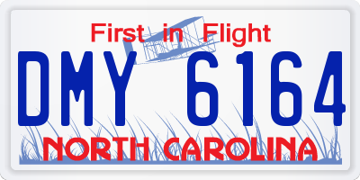 NC license plate DMY6164