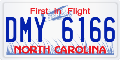 NC license plate DMY6166