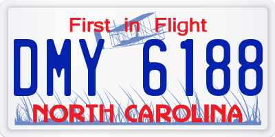 NC license plate DMY6188