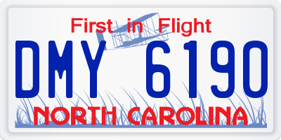 NC license plate DMY6190