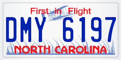 NC license plate DMY6197