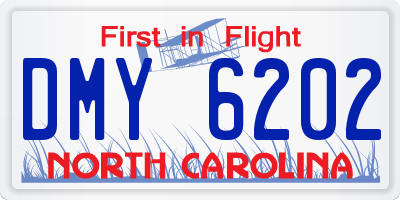 NC license plate DMY6202