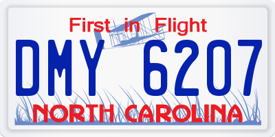 NC license plate DMY6207