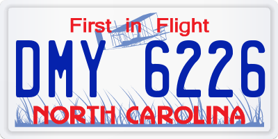 NC license plate DMY6226