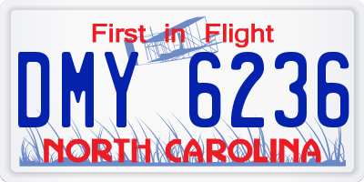 NC license plate DMY6236