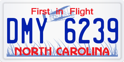 NC license plate DMY6239