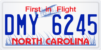 NC license plate DMY6245