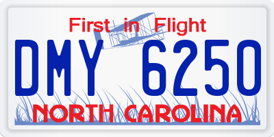 NC license plate DMY6250