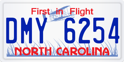NC license plate DMY6254