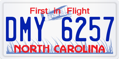 NC license plate DMY6257