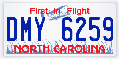 NC license plate DMY6259