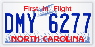 NC license plate DMY6277