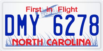NC license plate DMY6278