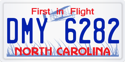 NC license plate DMY6282