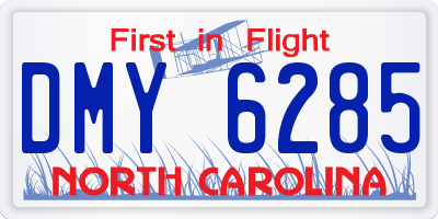 NC license plate DMY6285