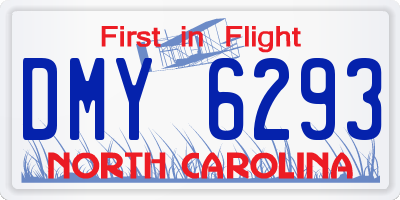 NC license plate DMY6293