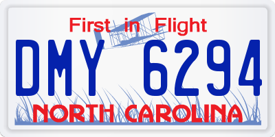 NC license plate DMY6294