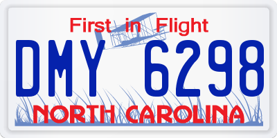 NC license plate DMY6298