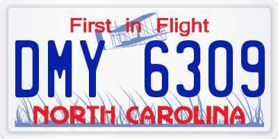 NC license plate DMY6309