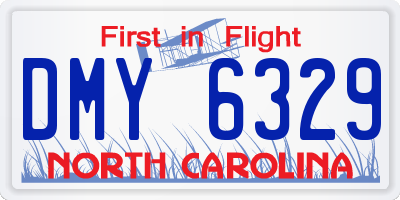 NC license plate DMY6329