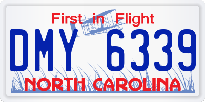 NC license plate DMY6339