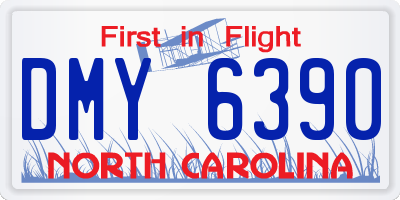 NC license plate DMY6390