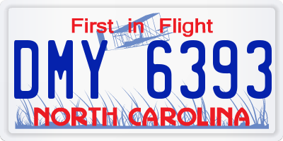 NC license plate DMY6393