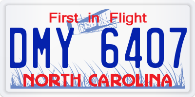 NC license plate DMY6407