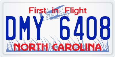 NC license plate DMY6408