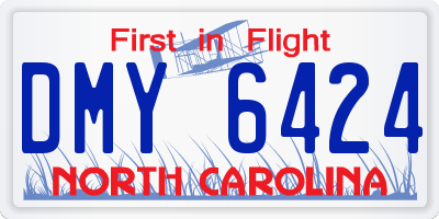 NC license plate DMY6424