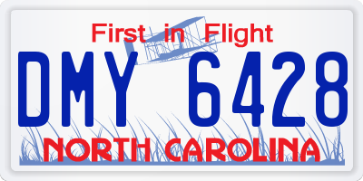 NC license plate DMY6428