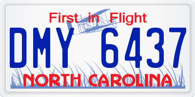 NC license plate DMY6437