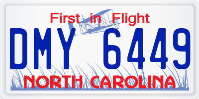 NC license plate DMY6449