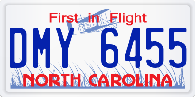 NC license plate DMY6455
