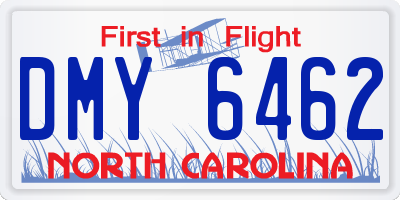 NC license plate DMY6462