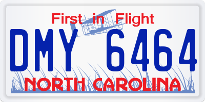 NC license plate DMY6464