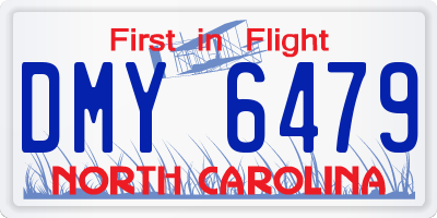 NC license plate DMY6479