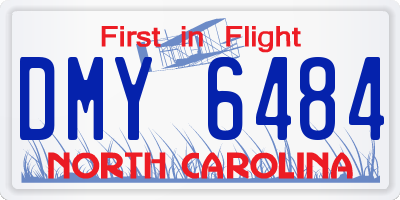 NC license plate DMY6484