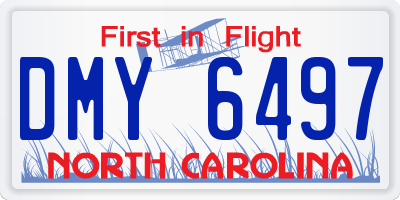 NC license plate DMY6497