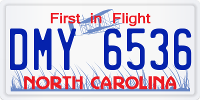 NC license plate DMY6536