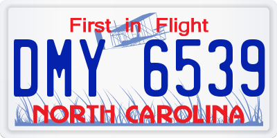 NC license plate DMY6539