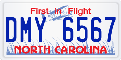 NC license plate DMY6567